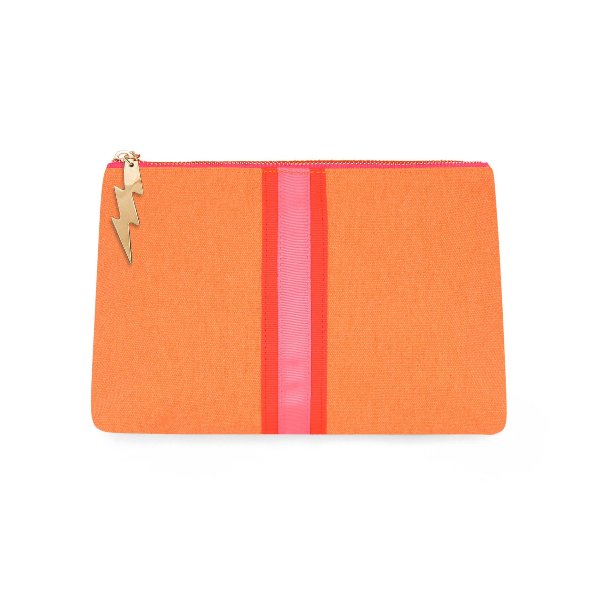 BRIGHT ORANGE LUCKY STRIPE CLUTCH BY COCKATOO - Feather & Twigs