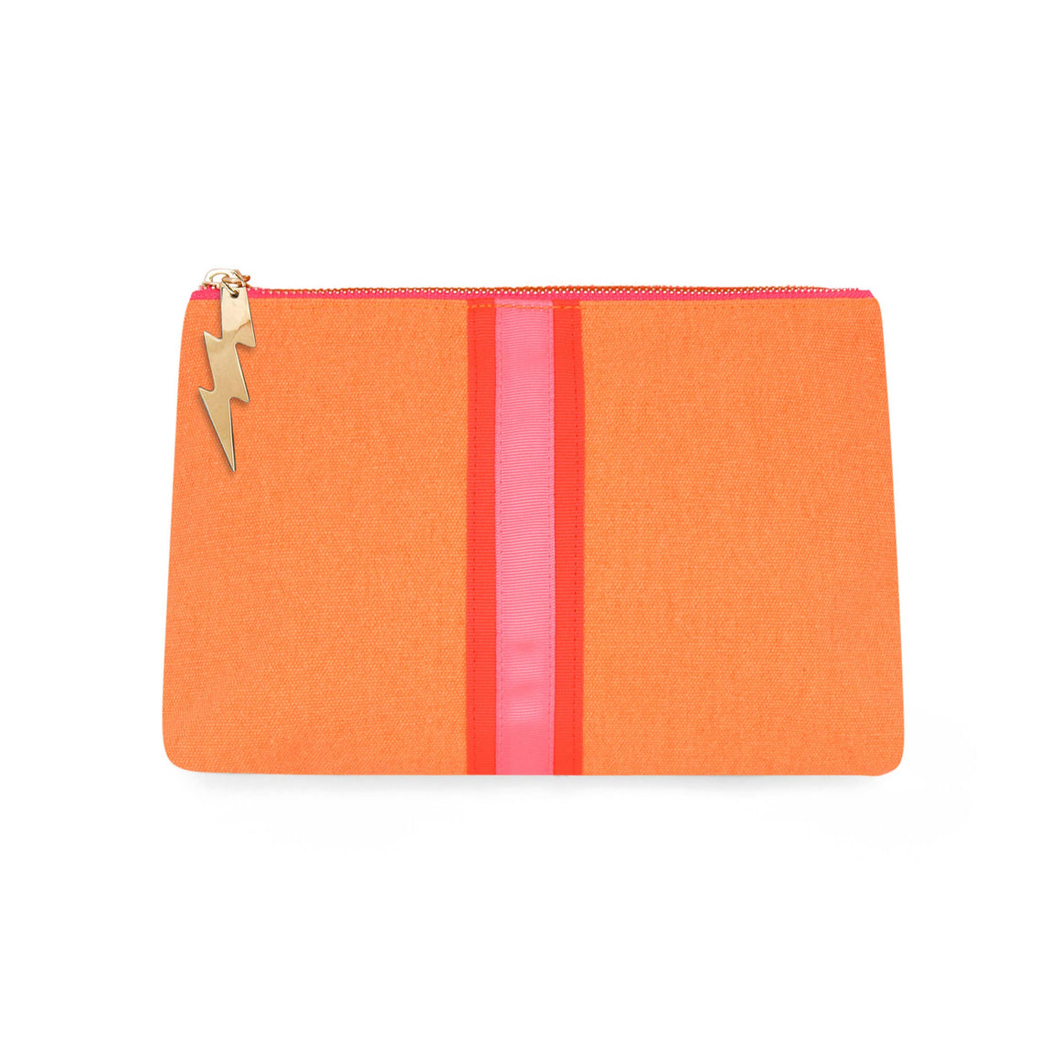 BRIGHT ORANGE LUCKY STRIPE CLUTCH BY COCKATOO - Feather & Twigs