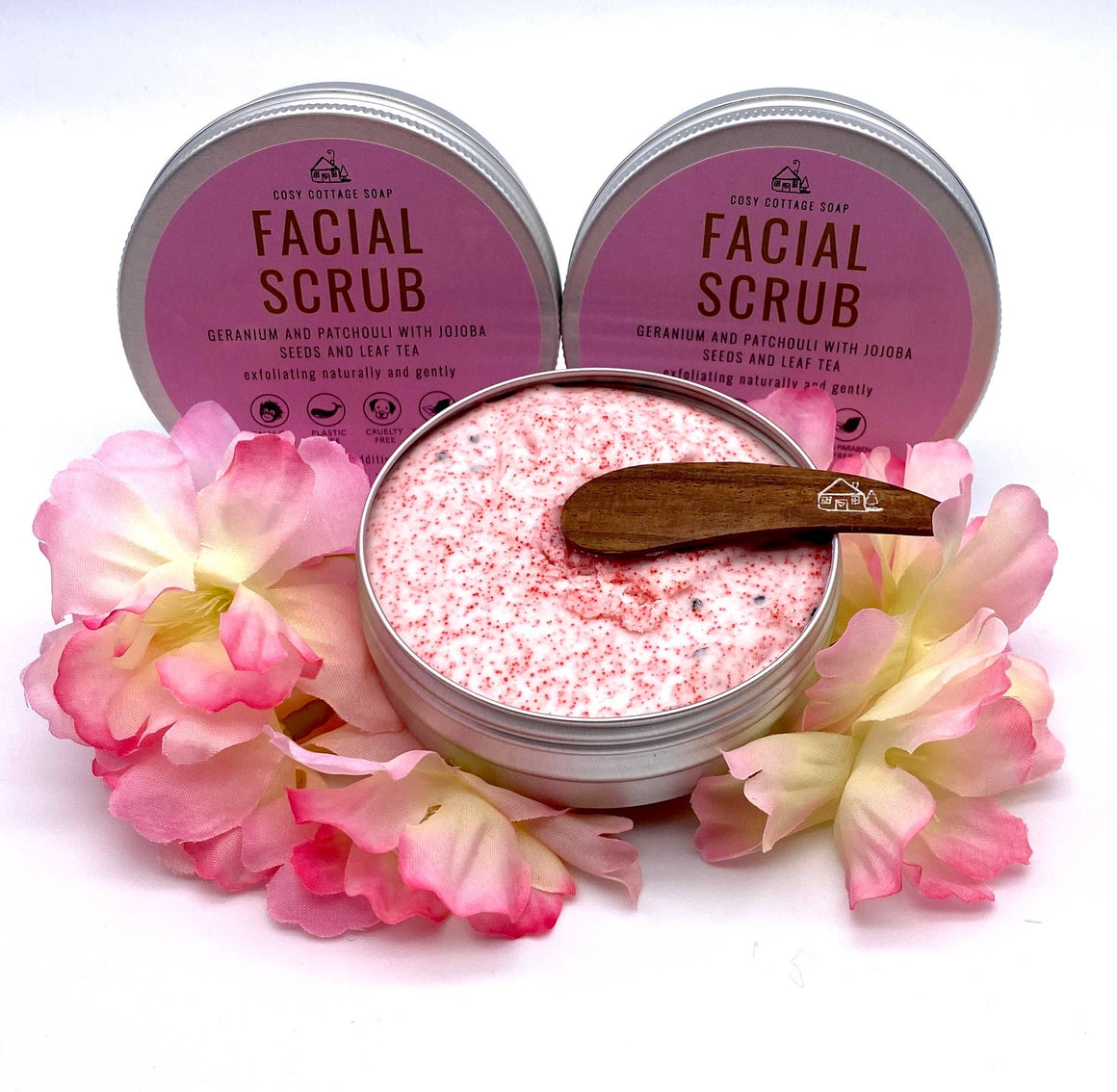 JOJOBA AND GERANIUM EXFOLIATING FACIAL SCRUB - Feather & Twigs