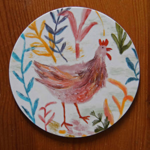 ROUND CHICKEN COASTERS BY FREYA SNOW