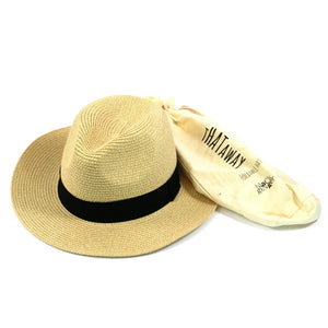 PANAMA STYLE FOLDABLE SUN HAT WITH BAG - LARGE Up to 59cm