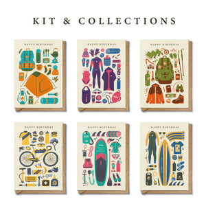 PADDLE BOARDING KIT - OUTDOOR VINTAGE STYLE BIRTHDAY CARD
