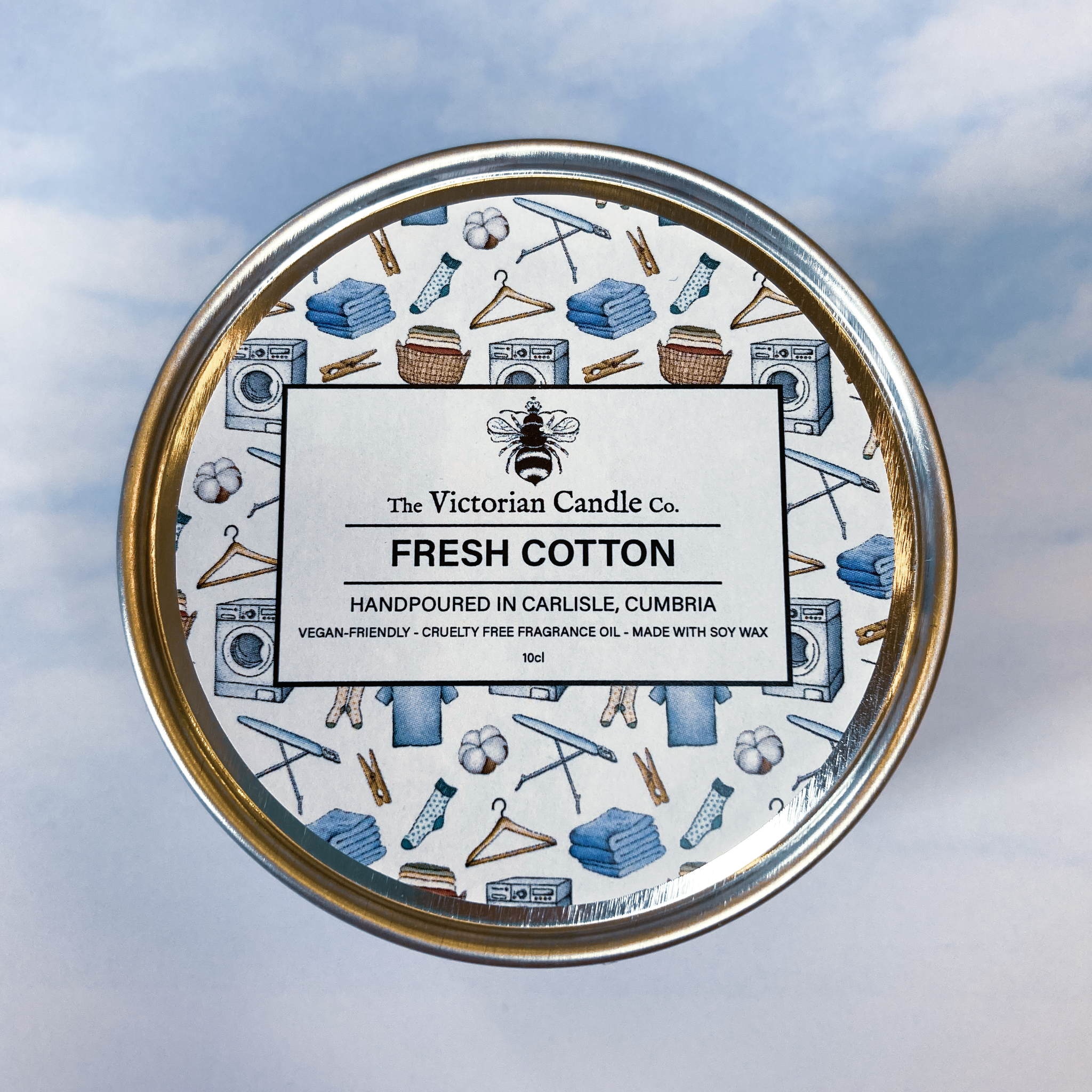 Fresh Cotton - Scented Candle - 100ml Tin - Feather & Twigs