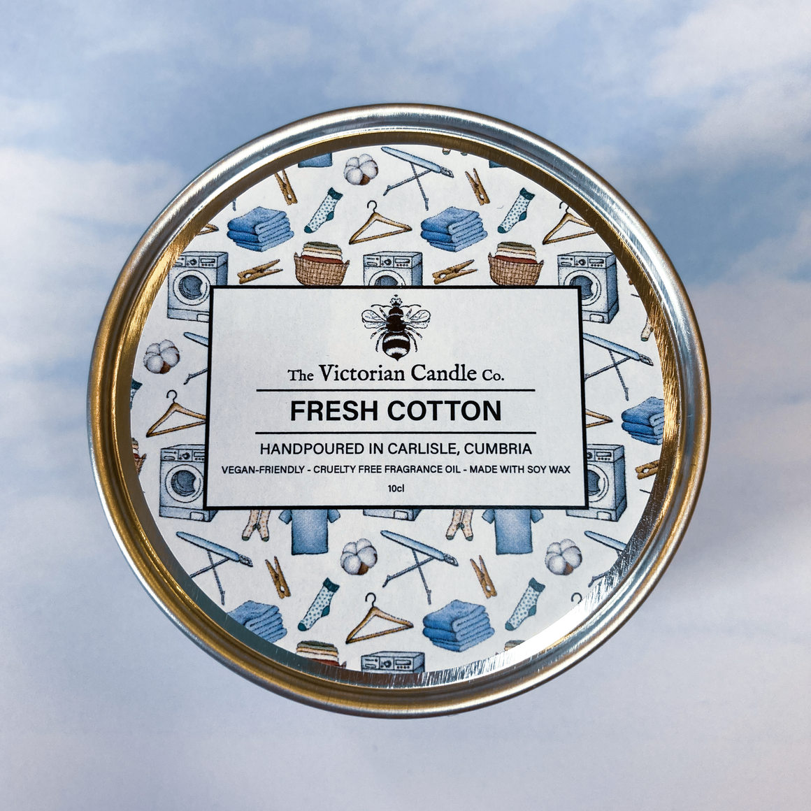 Fresh Cotton - Scented Candle - 100ml Tin - Feather & Twigs