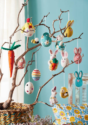 FELT DOTTY RAINBOW CARROT DECORATION