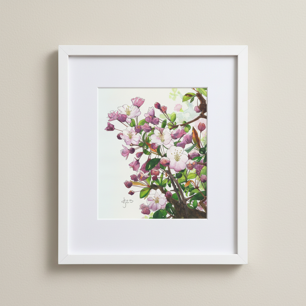 CHERRY BLOSSOMS A3 FRAMED ORIGINAL OR MOUNTED PRINT