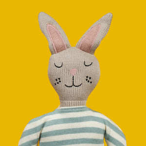 ORGANIC COTTON KNITTED BUNNY DOLL PLUSH TOY - 42cm