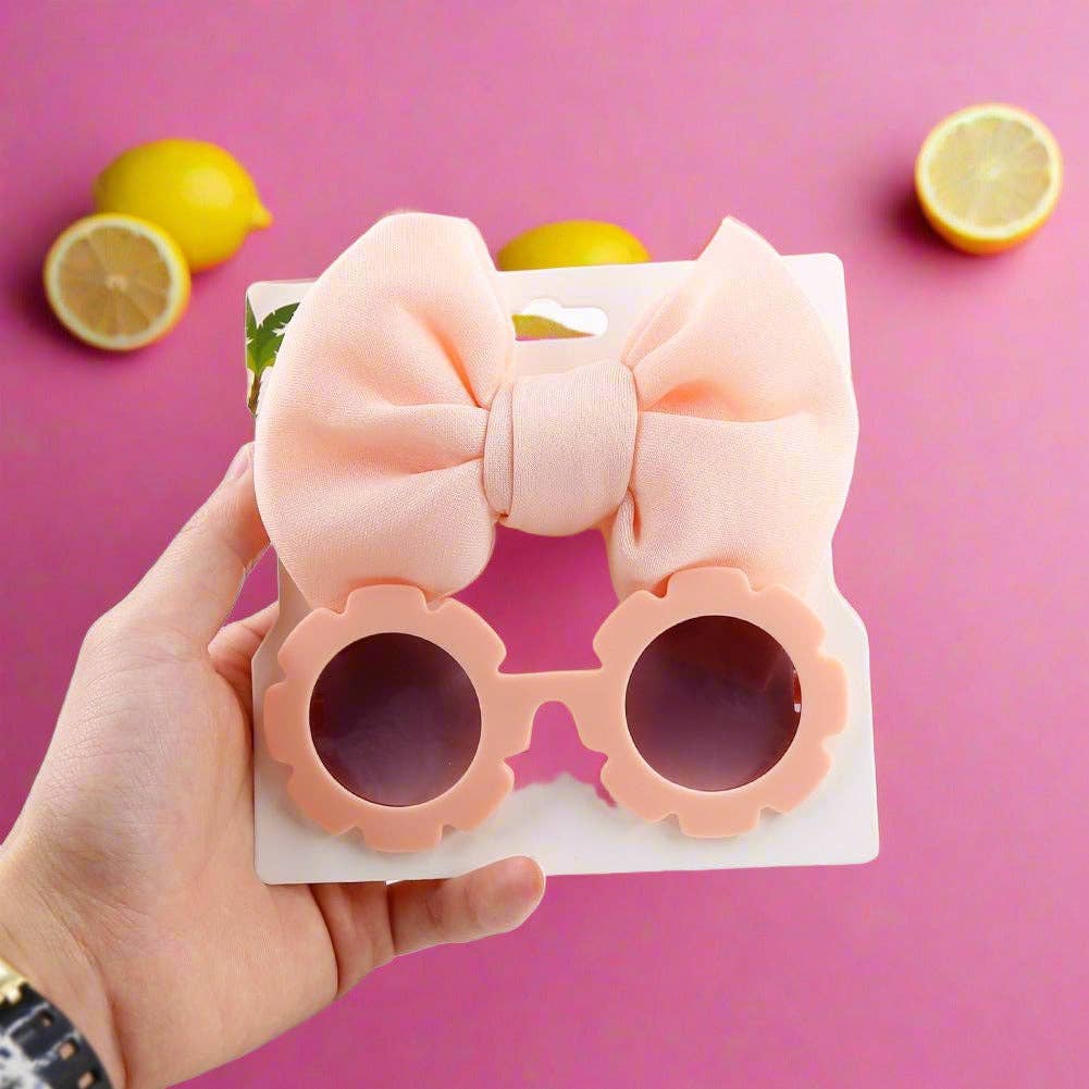 CHILDREN'S SUNGLASSES BOW HEADBAND COMBINATION SET