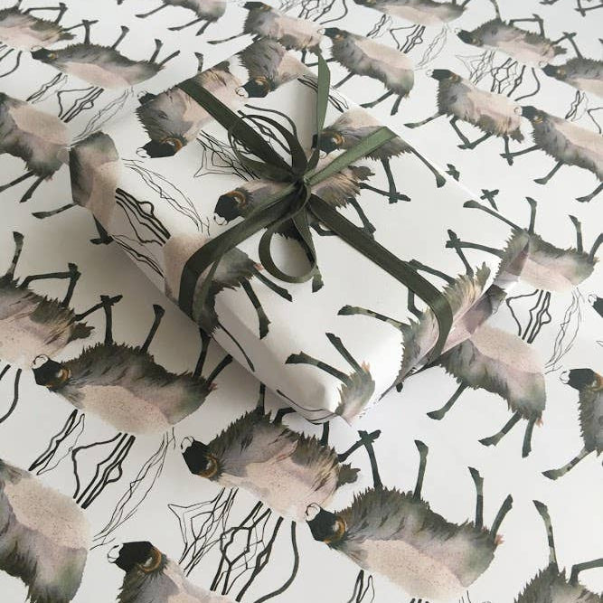 SHEEP WRAPPING PAPER - 4 SHEETS