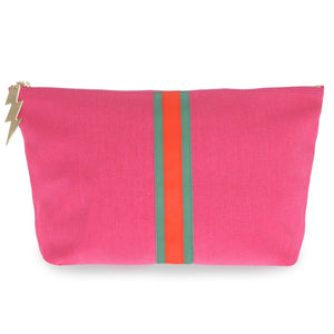 LARGE PINK STRIPED WASHBAG