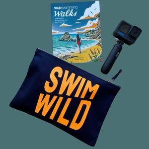 NAVY/NEON ORANGE SWIM WILD ZIP BAG