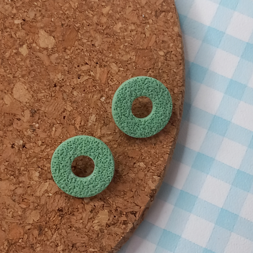 GREEN STUD CIRCLE EARRINGS - Feather & Twigs