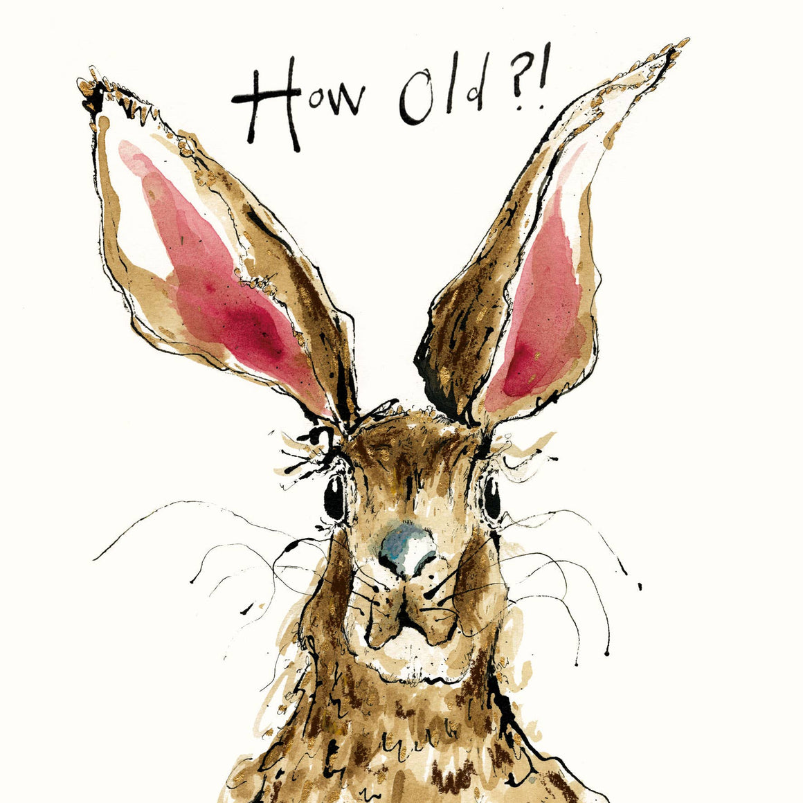HOW OLD? HARE BIRTHDAY CARD