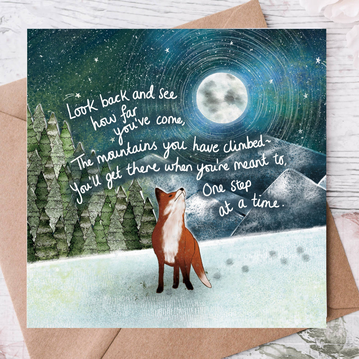 'Mountains' - Greeting Card by Fox Under The Moon - Feather & Twigs