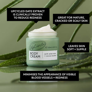 VEGAN BODY CREAM WITH ALOE VERA = COAOA BUTTER FOR DRY SKIN