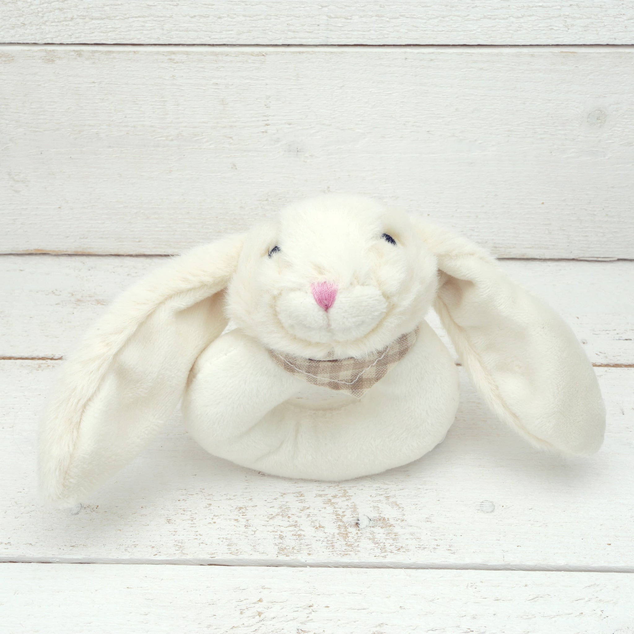 Bunny Baby Soft Toy Rattle Cream -10CM Premium Plush