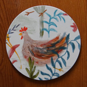 ROUND CHICKEN COASTERS BY FREYA SNOW