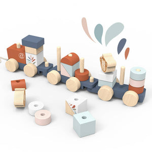 SPEEDY MONKEY TRAIN STACKER - WOODEN TOY