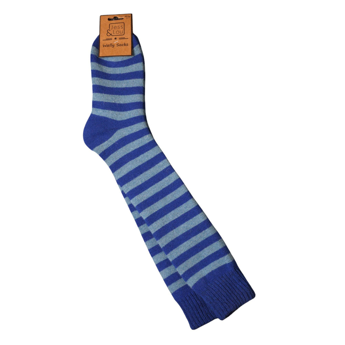 Blue Stripe Super Cosy Knee High Socks SL590 - Feather & Twigs
