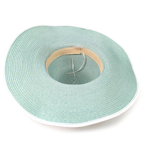 BOLD DAISY WIDE BRIM FOLDABLE HAT- LIGHT GREEN (57cm)
