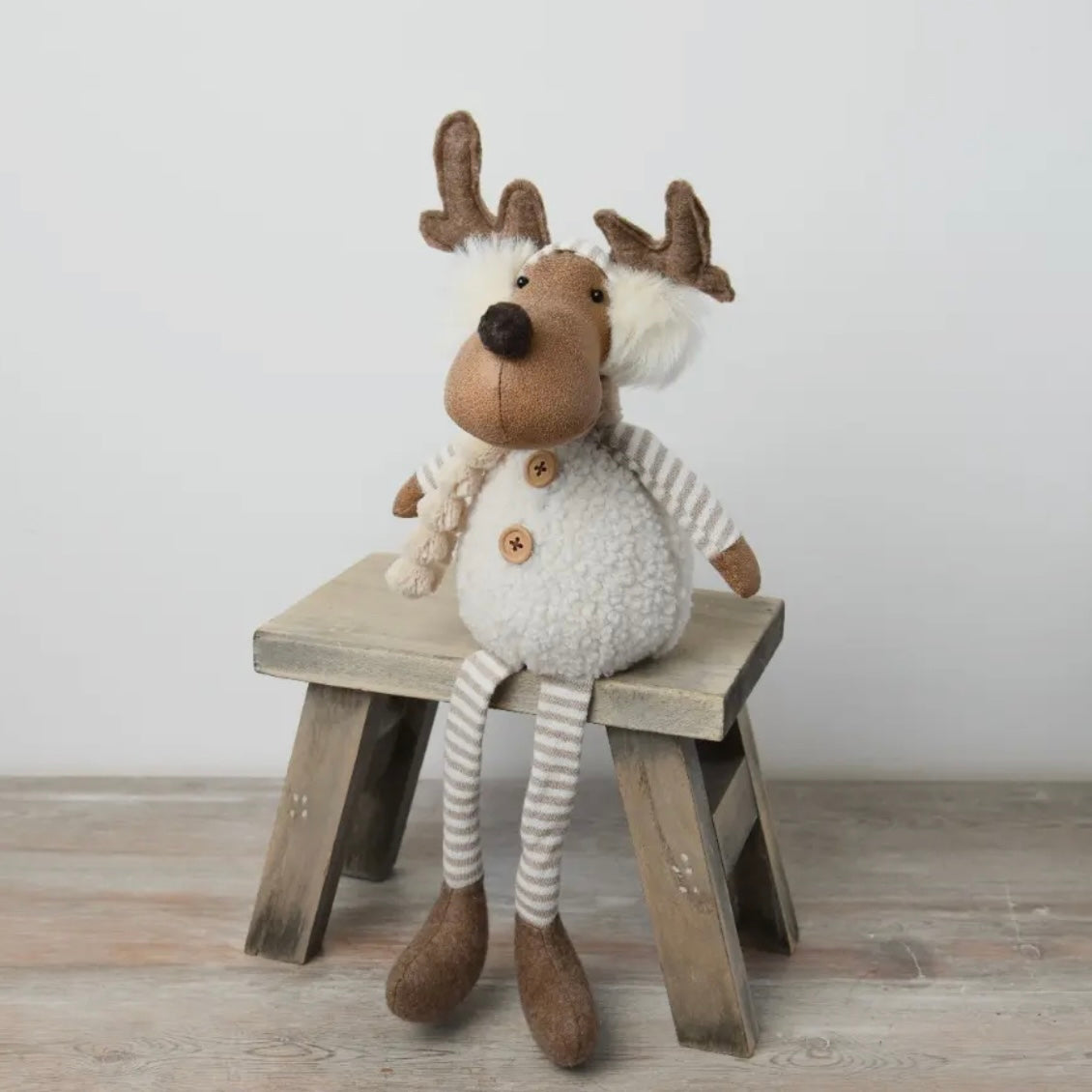 SEATED REINDEER WITH DANGLY LEGS - Feather & Twigs