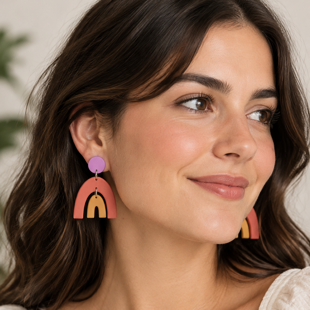 DOUBLE DROP PASTEL ARCH EARRINGS