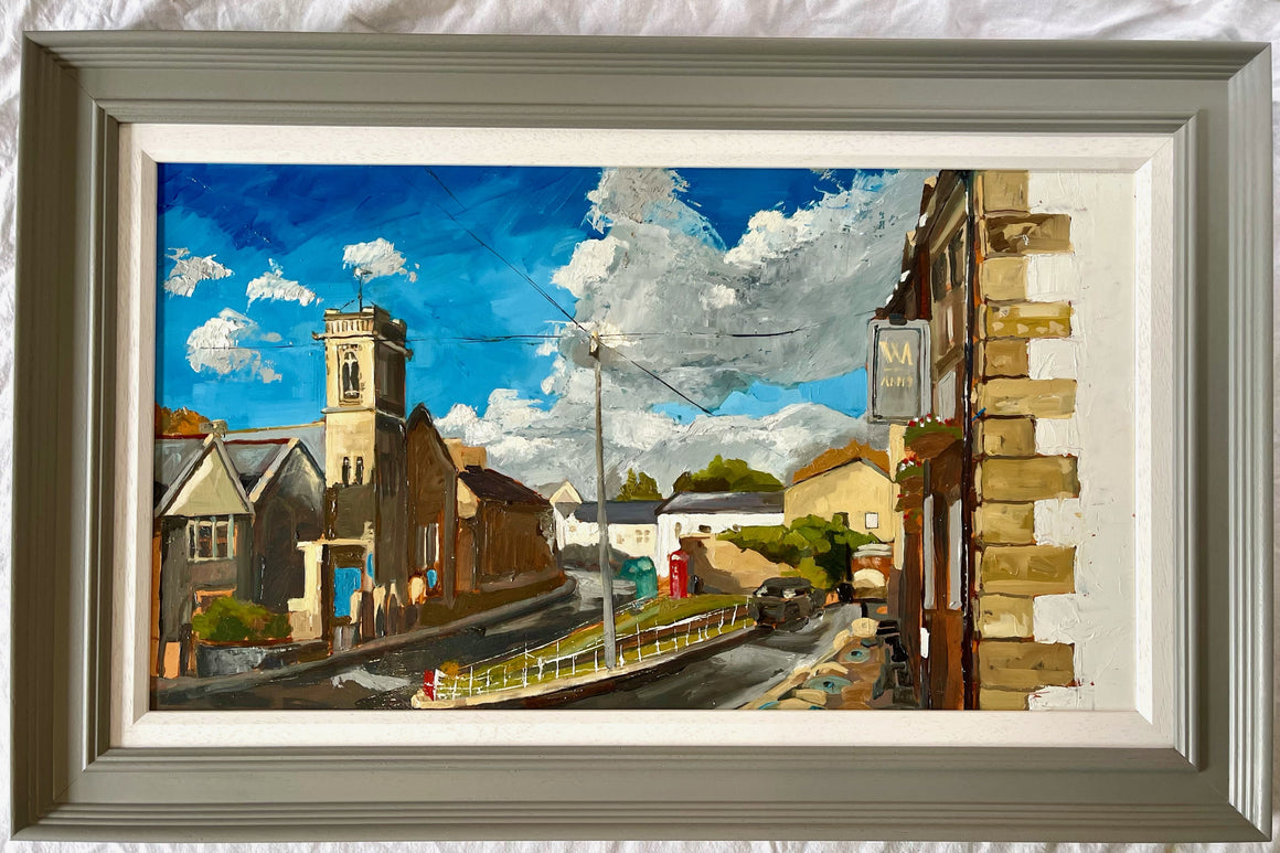 OIL PAINTING OF WADDINGTON NR CLITHEROE - Feather & Twigs