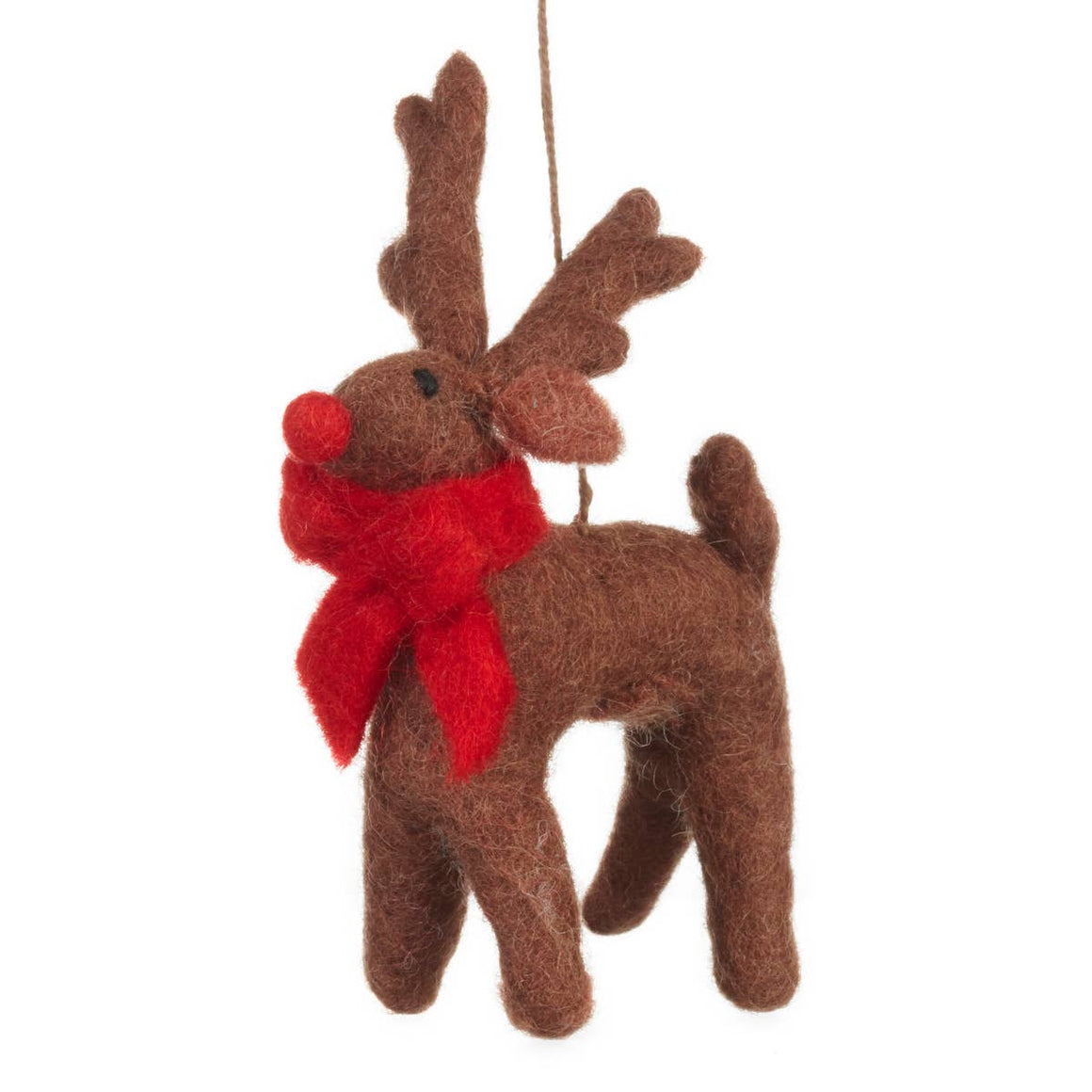 HANDMADE FELT RUDOLF HANGING DECORATION - Feather & Twigs