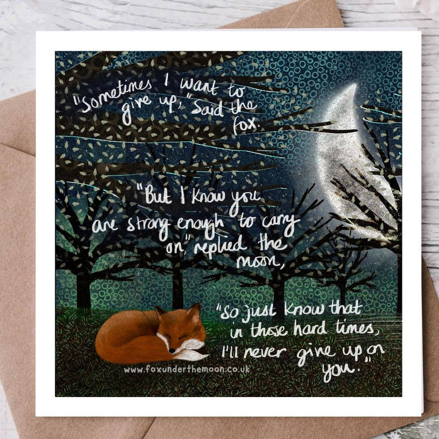 “NEVER GIVE UP”- GREETING CARD - Feather & Twigs