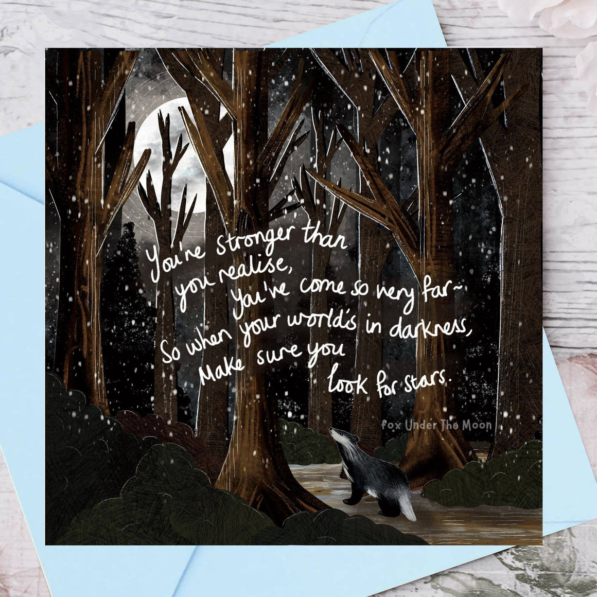 'Look For Stars' - Foiled Greeting Card by Fox Under The Moon - Feather & Twigs