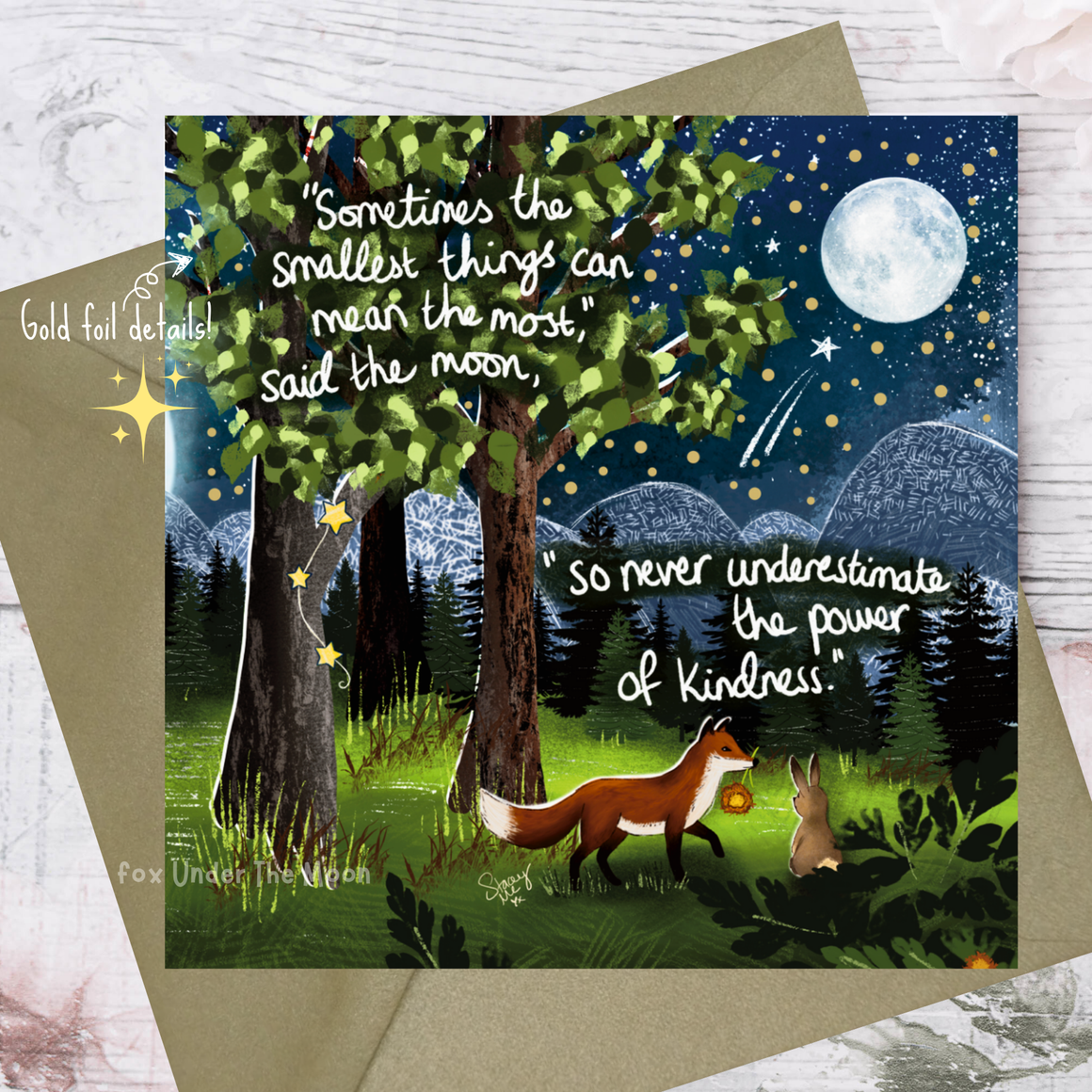 'THE SMALLEST THINGS’ -GREETING CARD FROM FOX UNDER THE MOON - Feather & Twigs