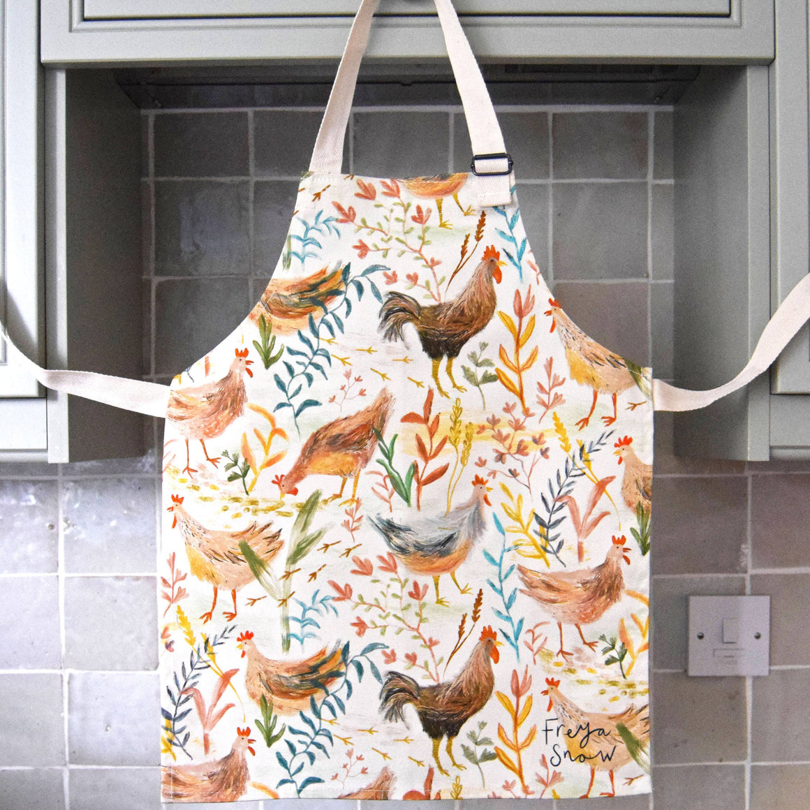 CHICKENS CHILDREN'S SIZE COTTON APRON - Feather & Twigs