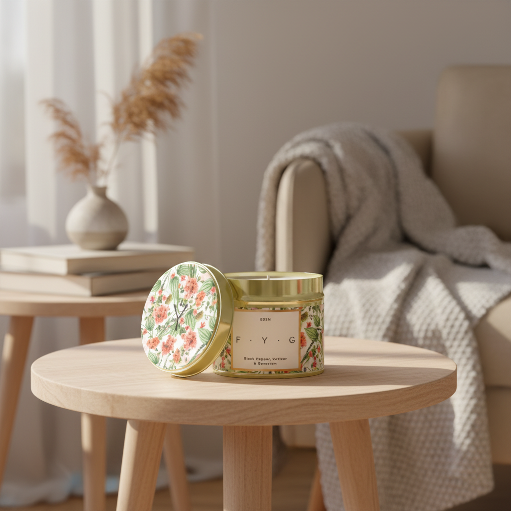 EDEN - LUXURY SCENTED TIN CANDLE BY F.Y.G