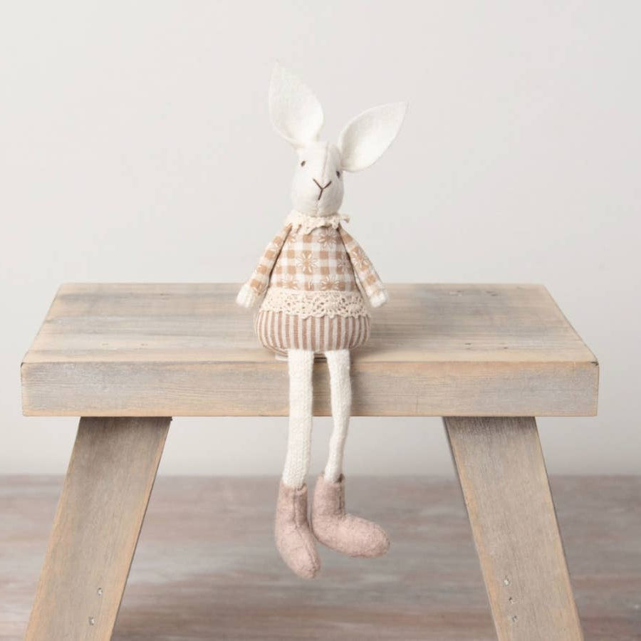 NATURAL FABRIC RABBIT - 18cm - Feather & Twigs