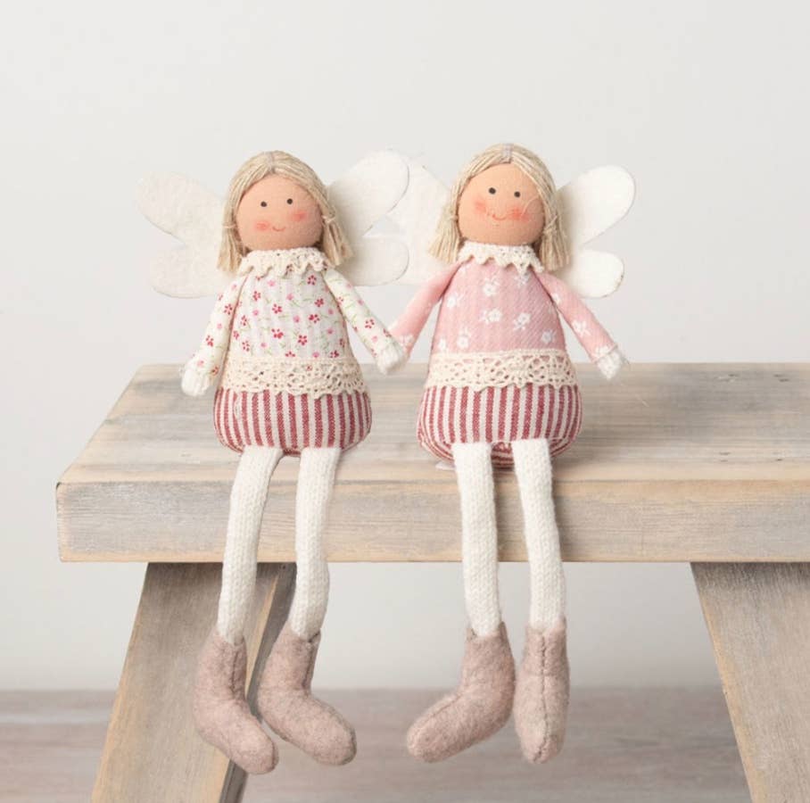 PINK FLORAL ANGELS, 17cm - Feather & Twigs