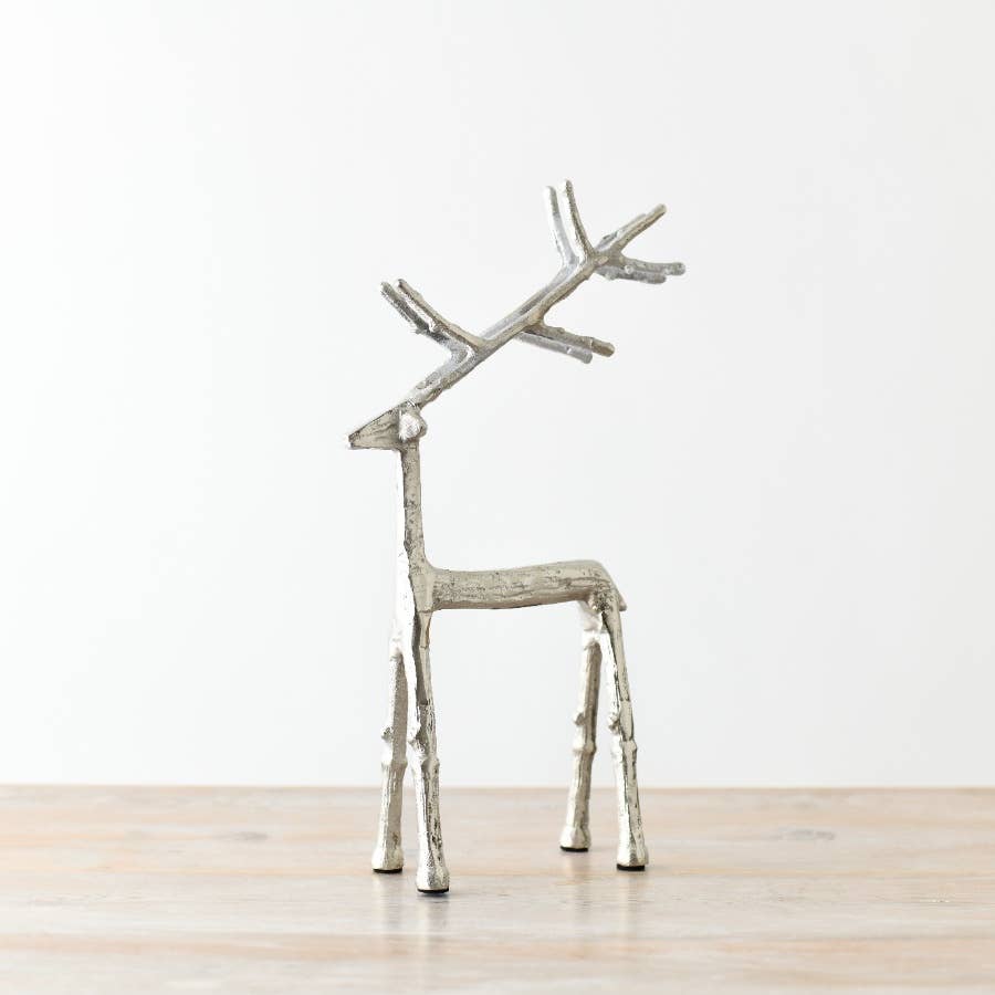 SILVER REINDEER ORNAMENT - WOODLAND FESTIVE CHARM - Feather & Twigs