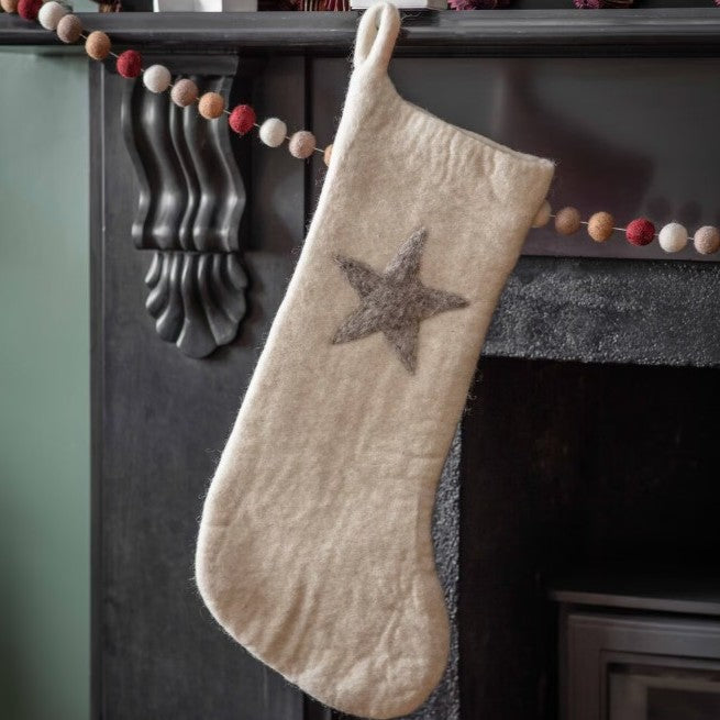 BEAUTIFUL FELT CHRISTMAS STOCKING - Feather & Twigs