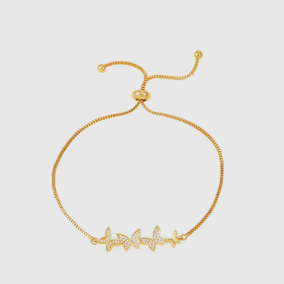 GOLD FINISH TENNIS BRACELET - Feather & Twigs