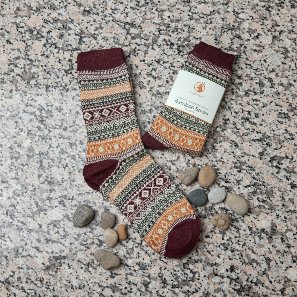 CLASSIC MAROON BAMBOO SOCKS