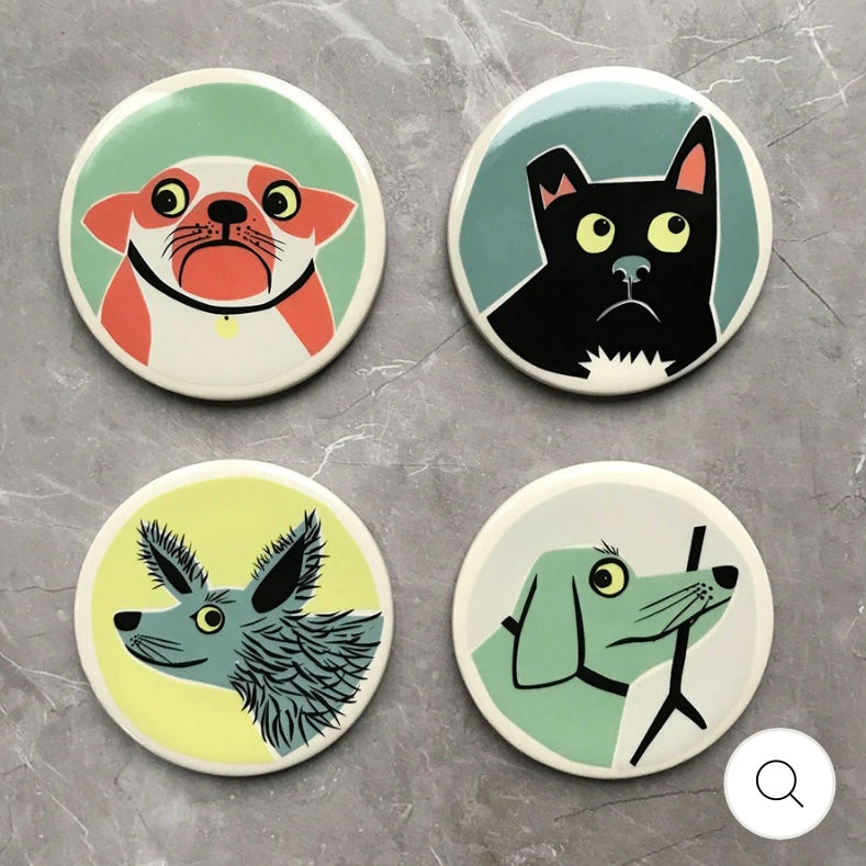 CERAMIC DOG COASTERS BY HANNAH TURNER - Feather & Twigs