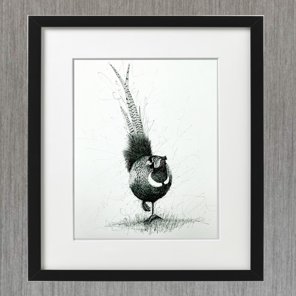PHEASANT PEN & INK - LIMITED EDITION PRINT - Feather & Twigs