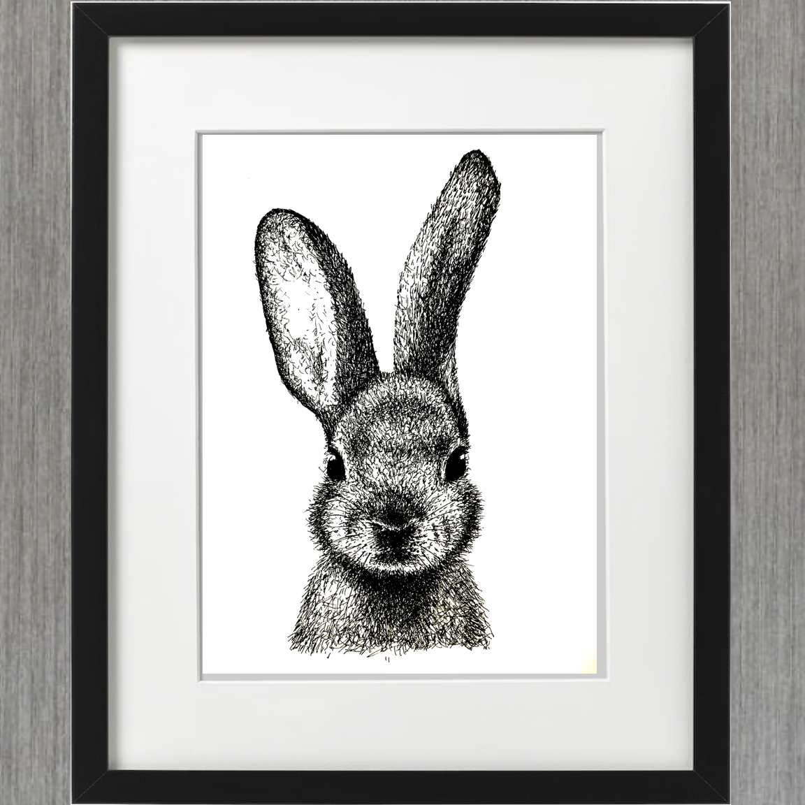 RABBIT PEN & INK - LIMITED EDITION PRINT BY IAN GRIME - Feather & Twigs