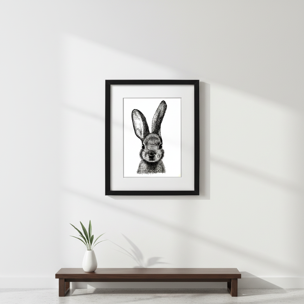 RABBIT PEN & INK - LIMITED EDITION PRINT BY IAN GRIME