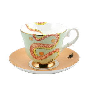 CUP AND SAUCER BY YVONNE ELLEN - TWO BEAUTIFUL DESIGNS