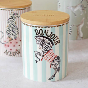 STORAGE JAR ZEBRA DESIGN BY YVONNE ELLEN