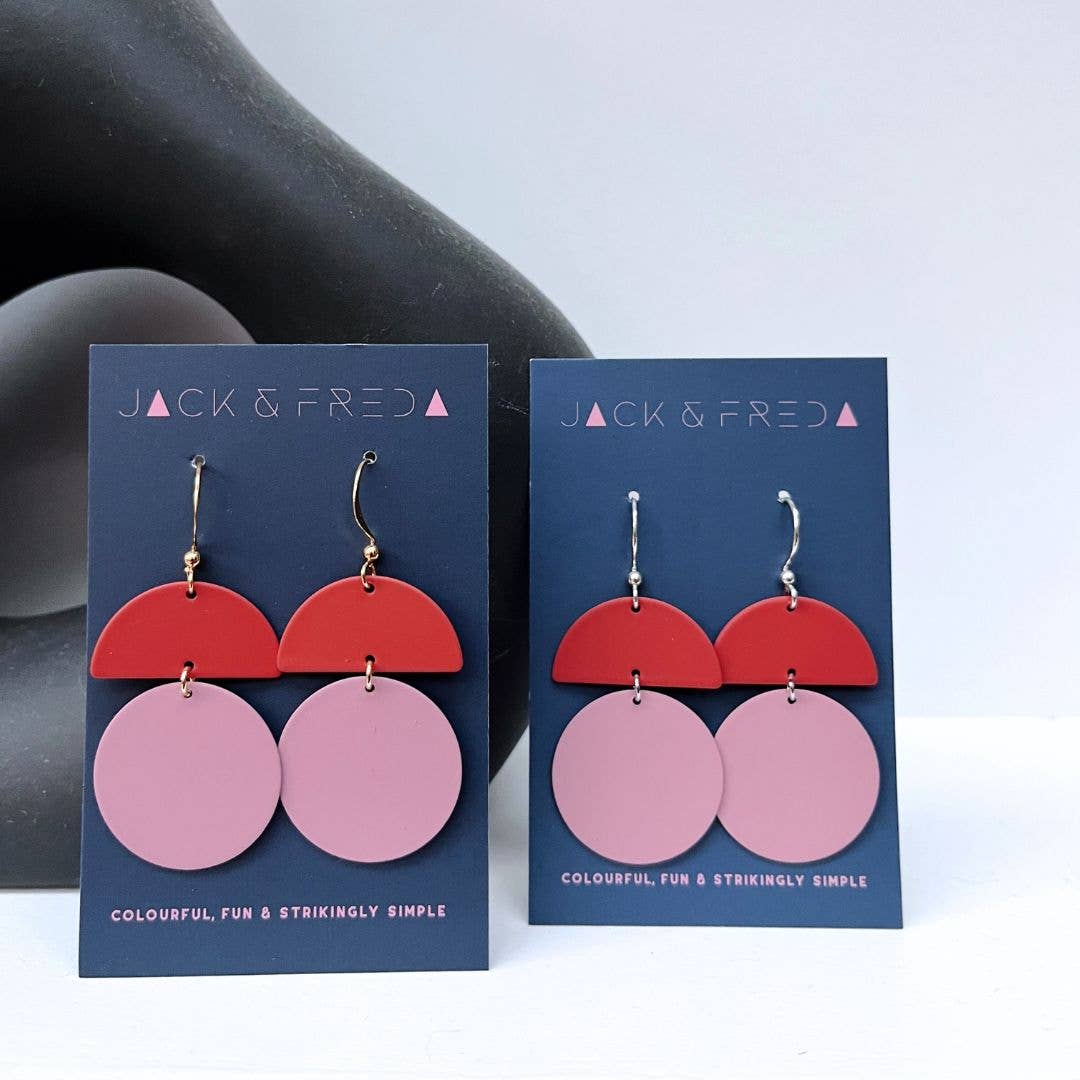 ORLA EARRINGS - DUSKY ROSE AND RUST - Feather & Twigs