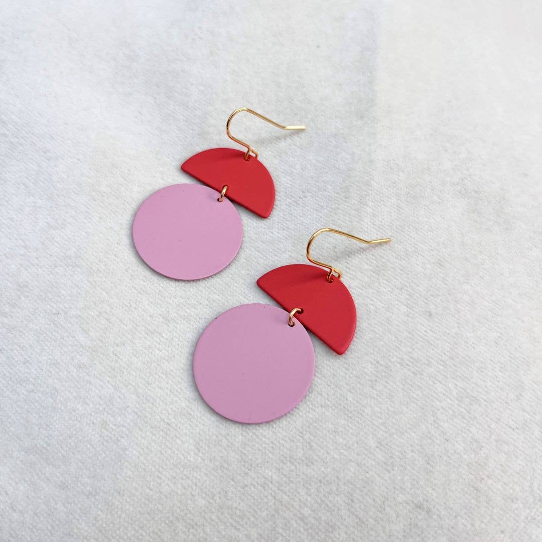 ORLA EARRINGS - DUSKY ROSE AND RUST - Feather & Twigs