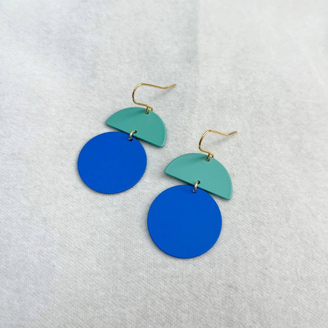 ORLA EARRINGS - ELECTRIC BLUE AND MINT - Feather & Twigs