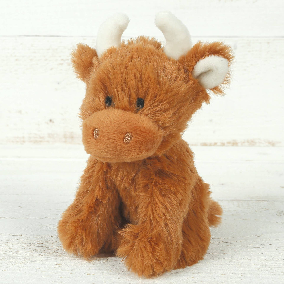 BROWN HIGHLAND COW PLUSH BABY SOFT MINI TOY - 11CM - Feather & Twigs