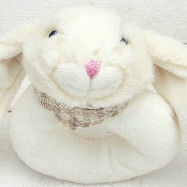 BUNNY BABY SOFT TOY RATTLE CREAM PREMIUM PLUSH 10CM - Feather & Twigs